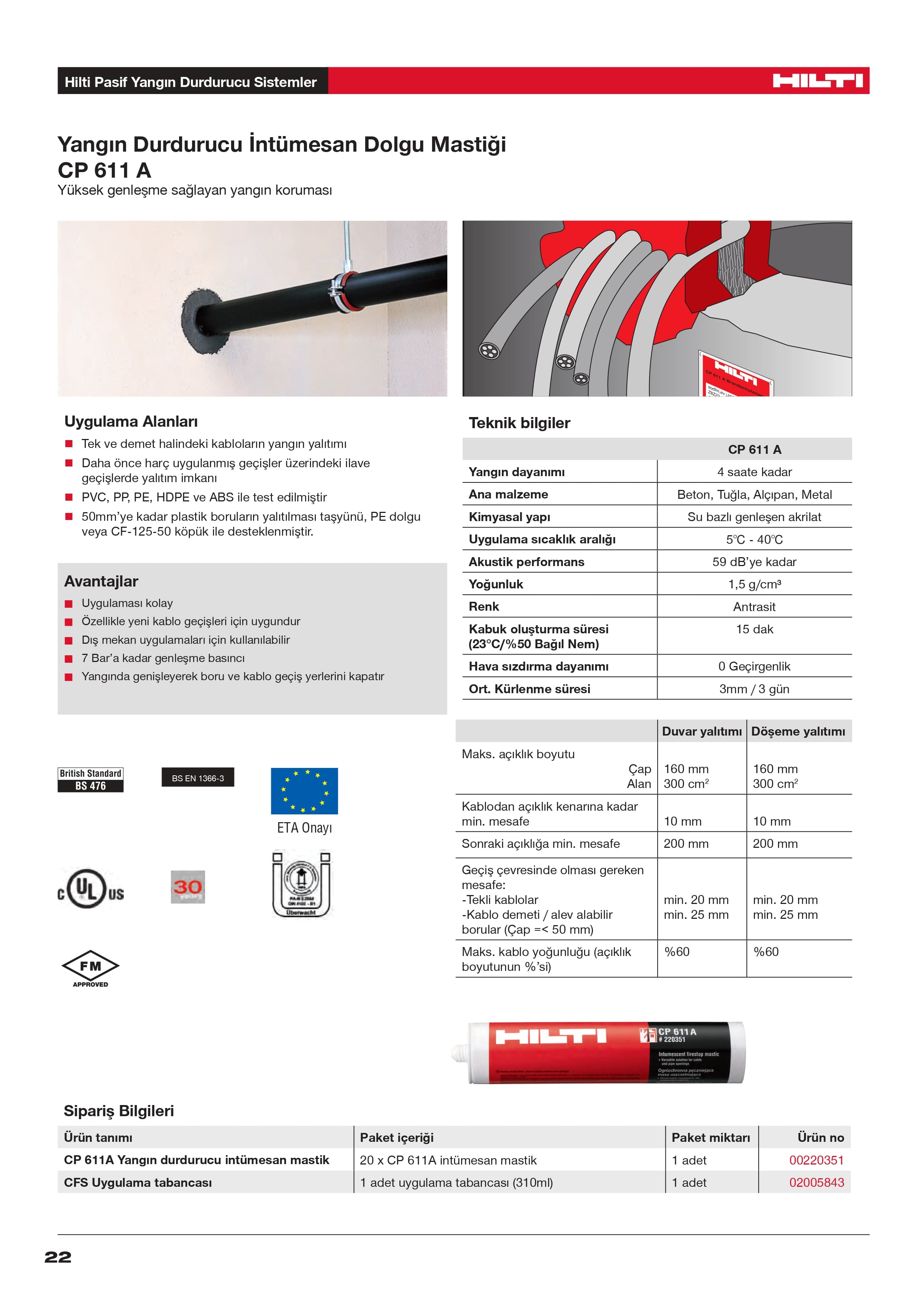 CP 611 A YANGIN DURDURUCU İNTÜMESAN MASTİK — küçük görsel 3