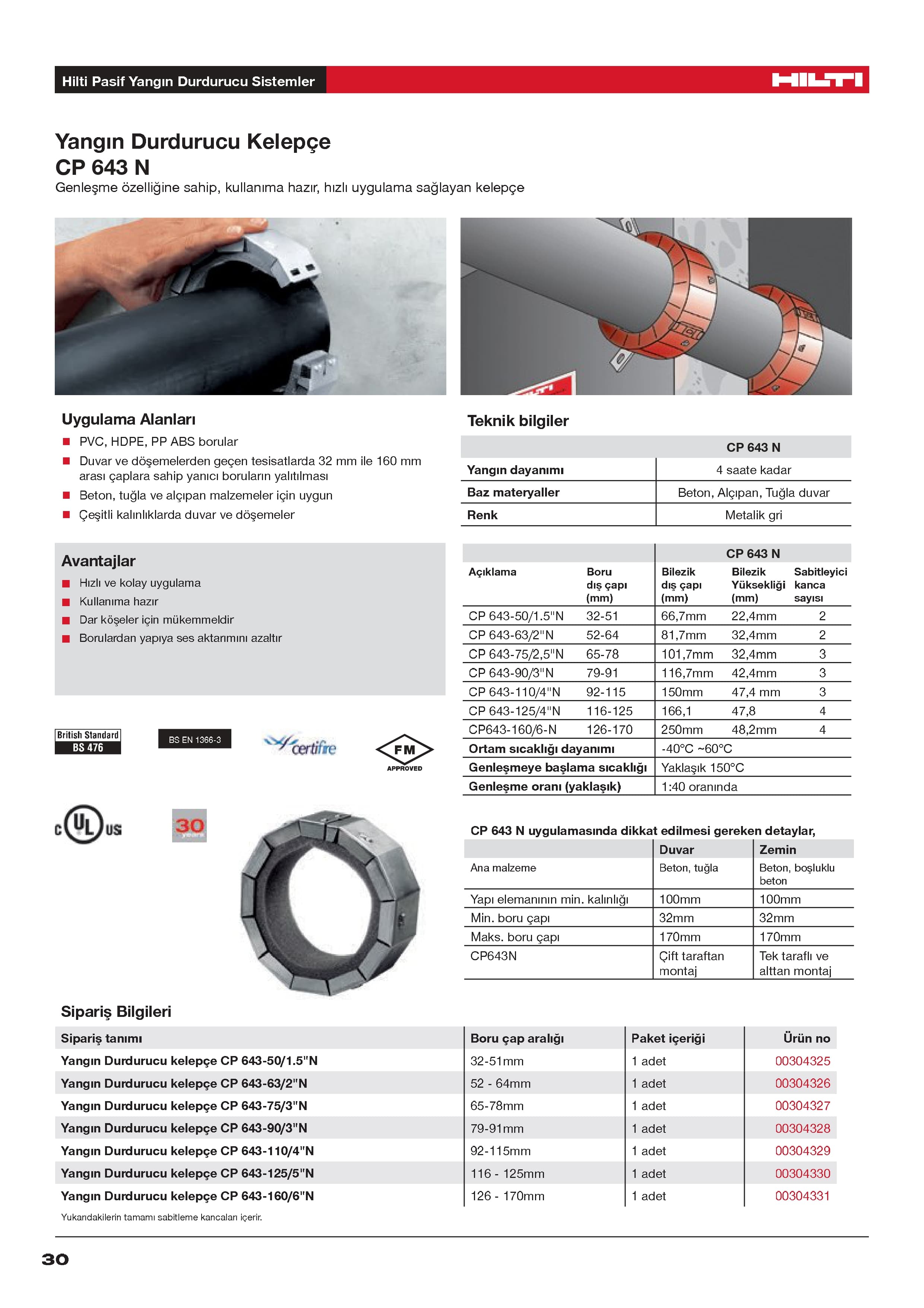 CP 643N YANGIN DURDURUCU BORU KELEPÇESİ — küçük görsel 3