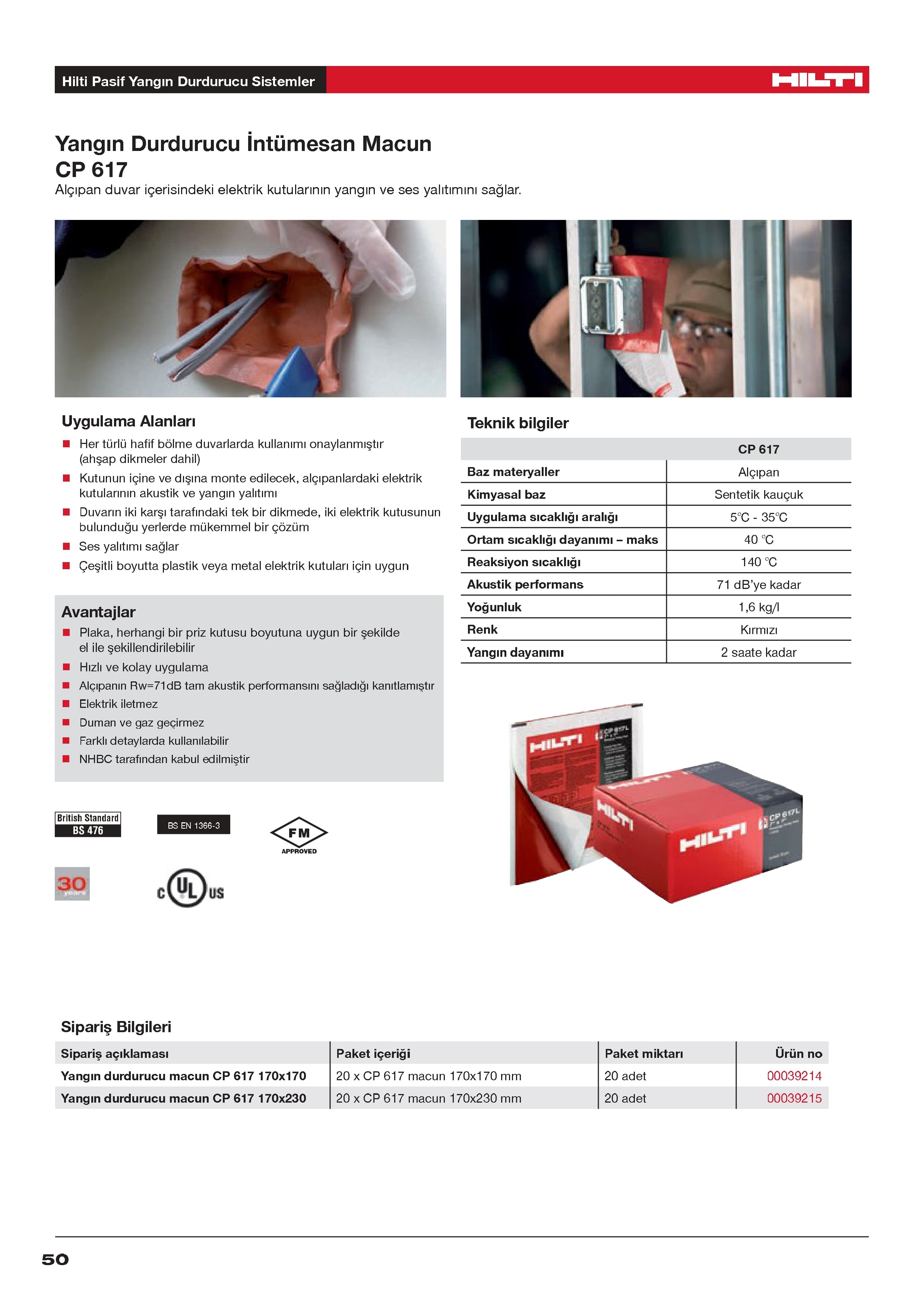 CP 617 YANGIN DURDURUCU İNTÜMESAN MACUN — küçük görsel 3