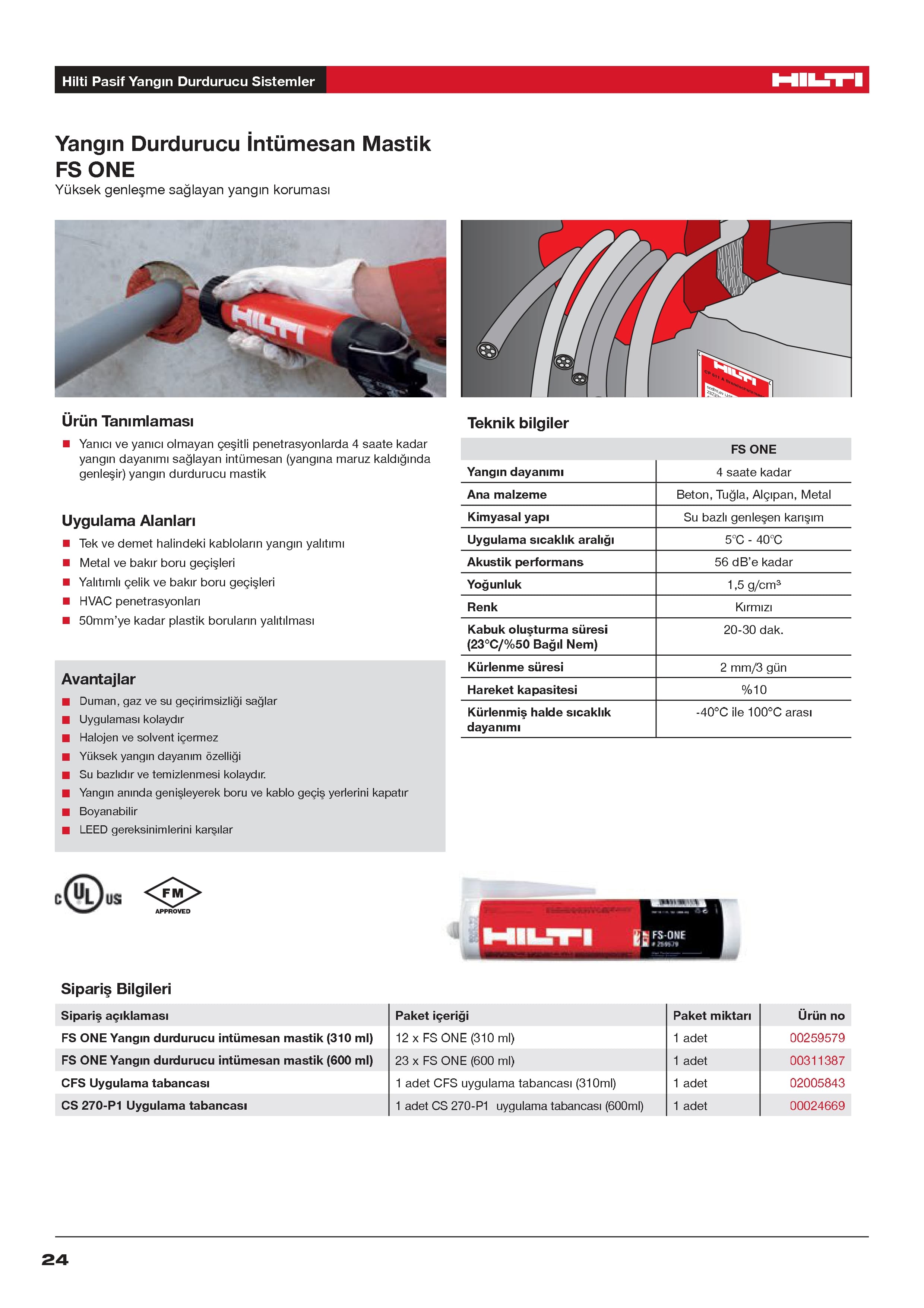 FS-ONE YANGIN DURDURUCU İNTÜMESAN MASTİK — küçük görsel 3